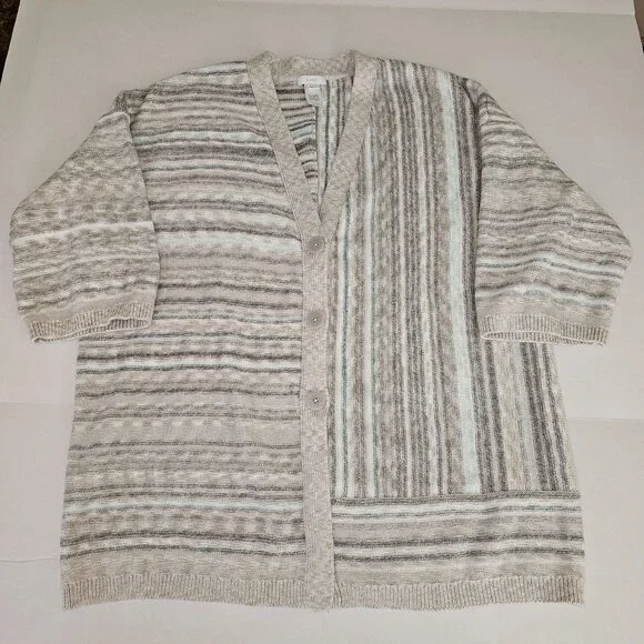 Pure Jill Size Medium Sweater Cardigan Lagenlook Boxy - Picture 4 of 7